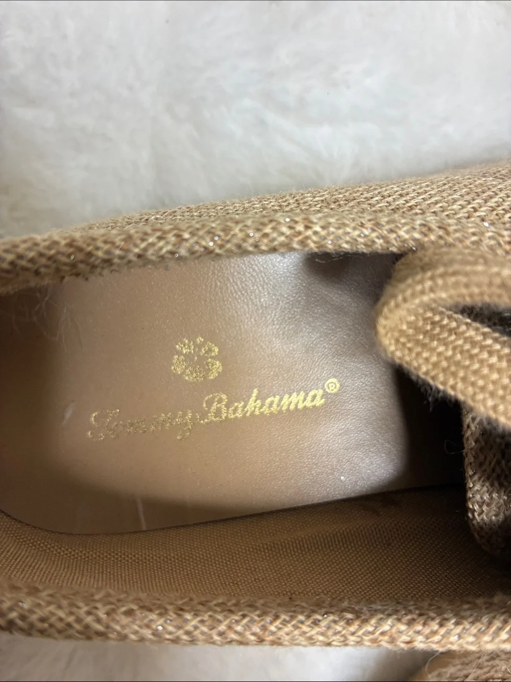Tommy Bahama Tan Espadrille Lace-Up Sneakers